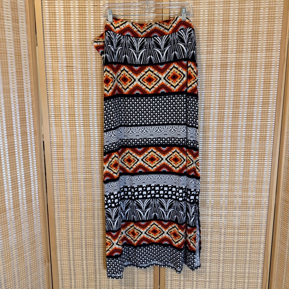 Lane Bryant Womens Plus Size 26/28 Geometric Tribal Print Jersey Maxi Skirt